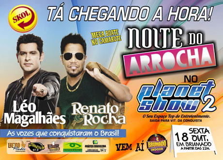 Está chegando a hora: Nesta sexta tem Léo Magalhães e Renato Rocha na noite do Arrocha em Brumado