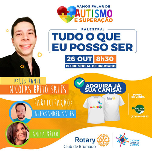 Fotógrafo premiado, autista ministrará palestra em Brumado, no Clube Social