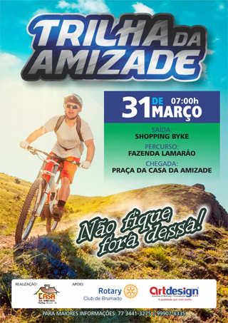  Brumado: dia 31 de março tem a Trilha da Amizade