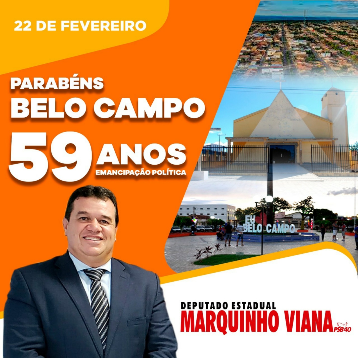 Deputado Marquinho parabeniza Belo Campo pelos 59 anos de emancipação política