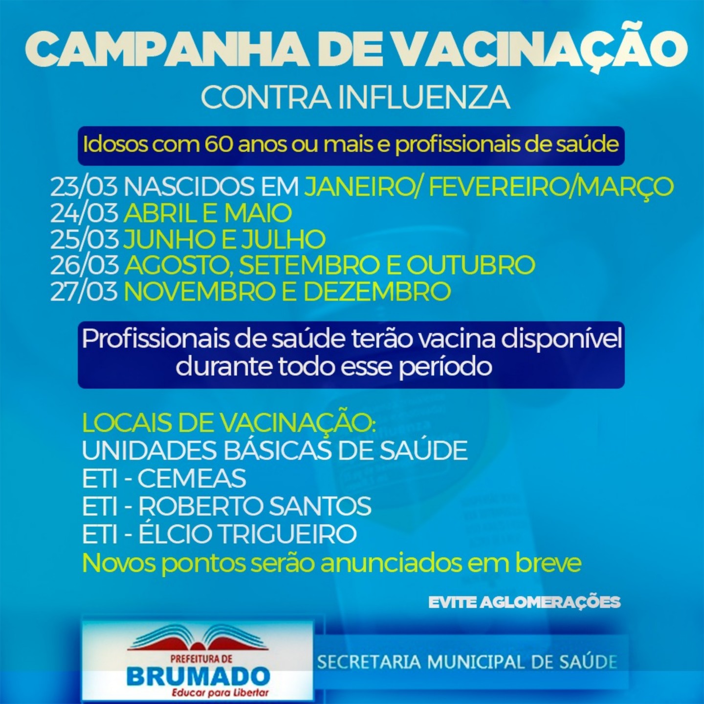 Campanha de vacinação contra gripe começa hoje