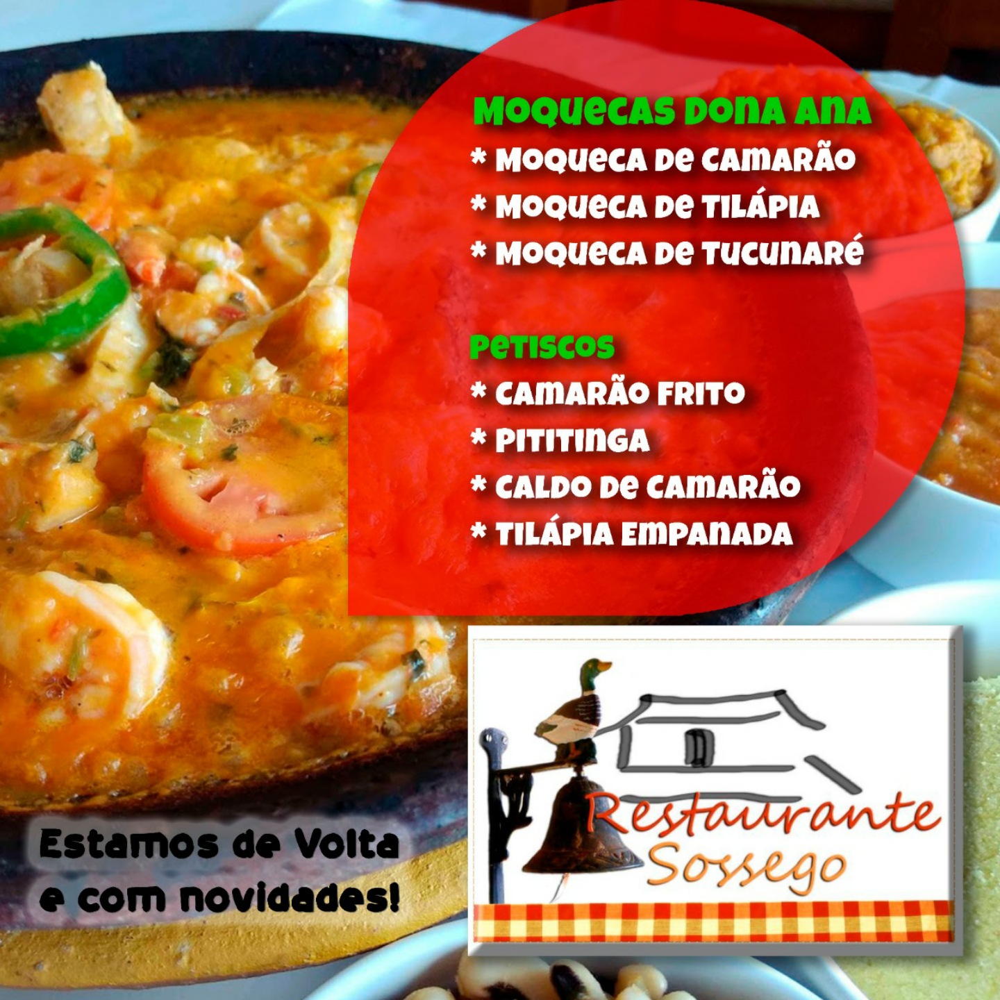 Restaurante Sossego: Estamos de volta e com novidades