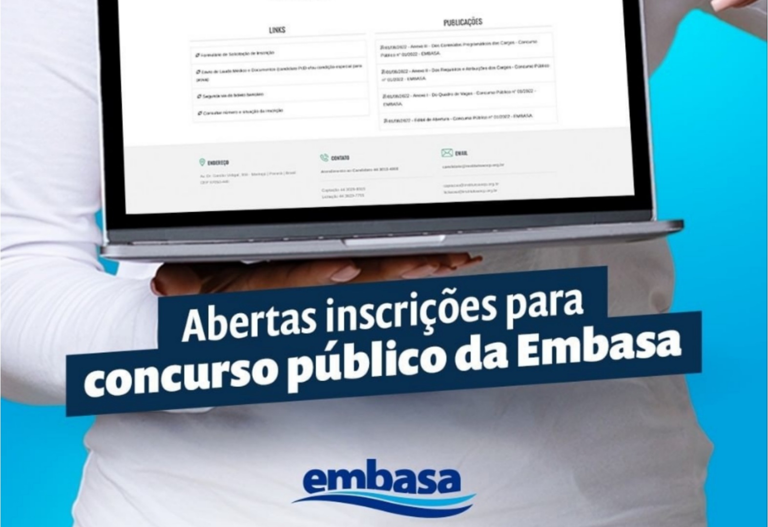 Abertas inscrições para concurso público da Embasa
