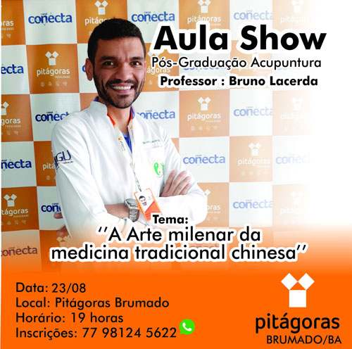 Brumado: Faculdade Pitágoras realizará Aula Show com o tema 'A Arte milenar da medicina tradicional chinesa'