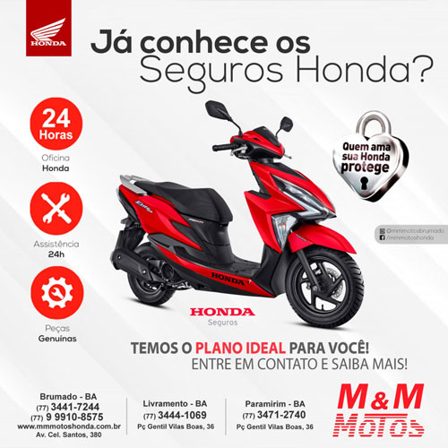 M & M Motos: Conheça o seguro Honda