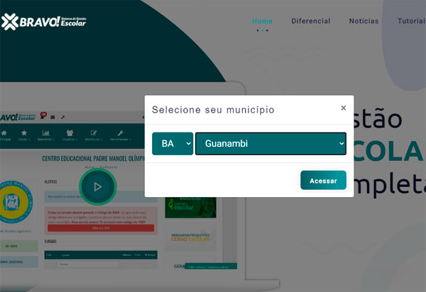 Matricula on-line em Guanambi será feita através do Sistema Bravo