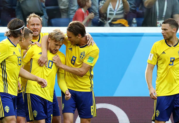 Suécia vence Suíça e avança para as quartas de final