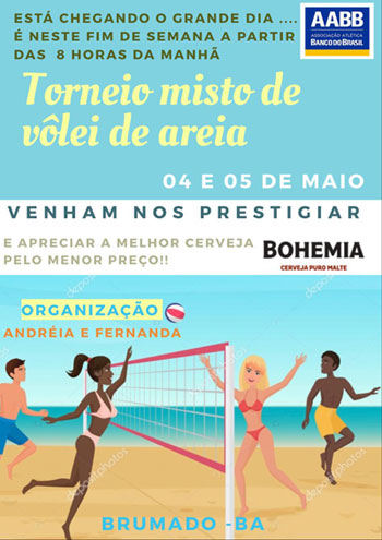 Brumado: neste final de semana tem Torneio Misto de Vôlei de Areia na AABB