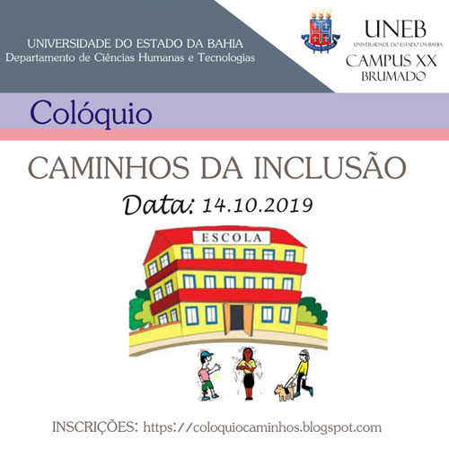 Brumado: UNEB promove no dia 14 de outubro o colóquio Caminhos da Inclusão