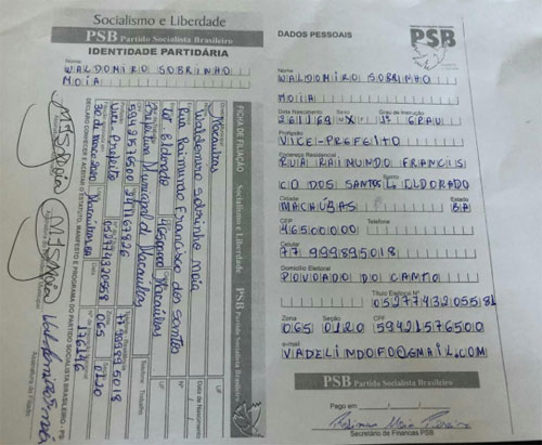 Vá de Lindolfo, vice-prefeito de Macaúbas se filia ao PSB