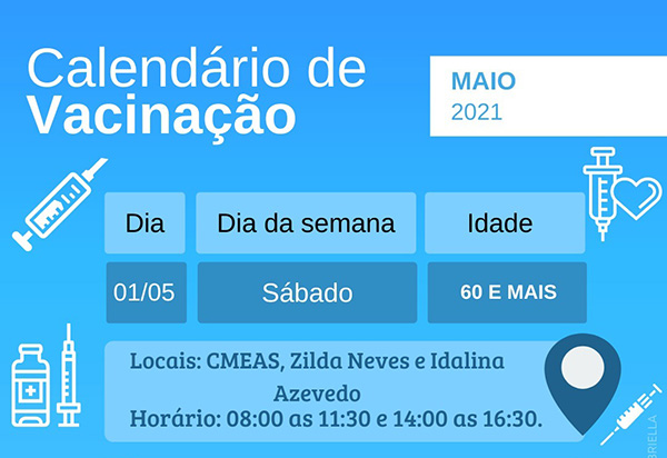 Covid-19: Brumado vacina 60 anos e mais neste sábado (1º)