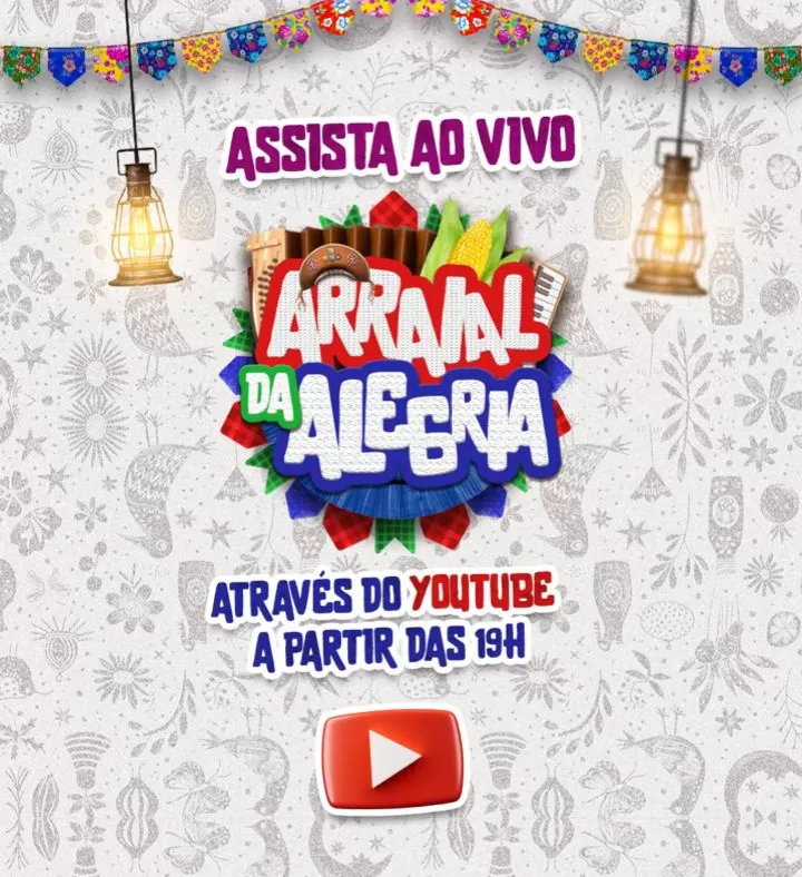 Arraial da Alegria em Brumado terá transmissão ao vivo pelo YouTube