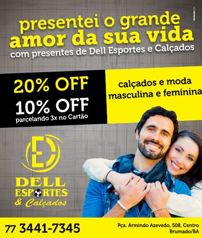 Presentei no Dia dos Namorados com presentes da Loja Dell Esportes e Calçados