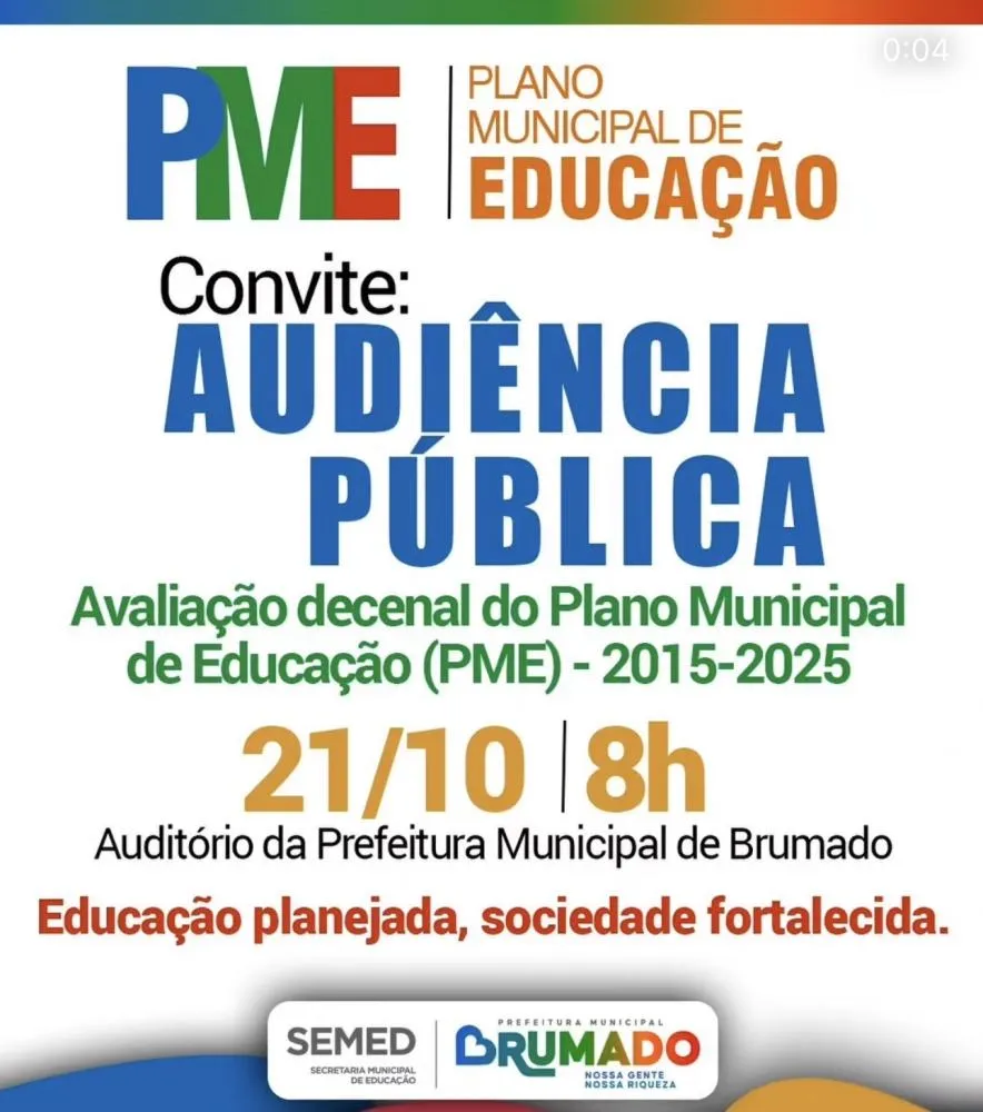 SEMED de Brumado convida comunidade para audiência sobre Plano Municipal de Educação