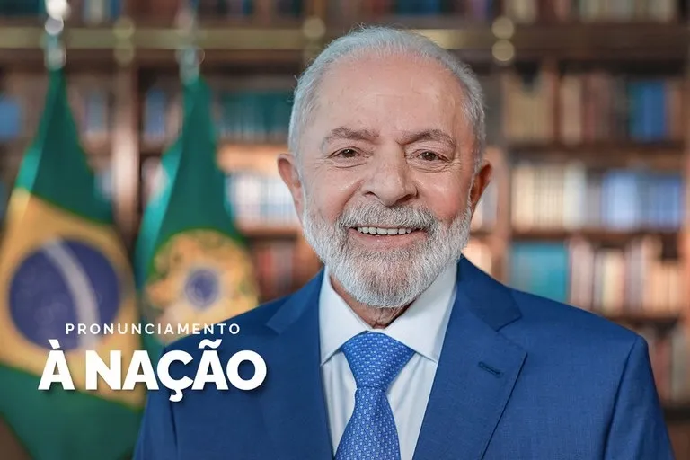 Em pronunciamento à nação, presidente Lula faz balanço de um ano e meio de gestão