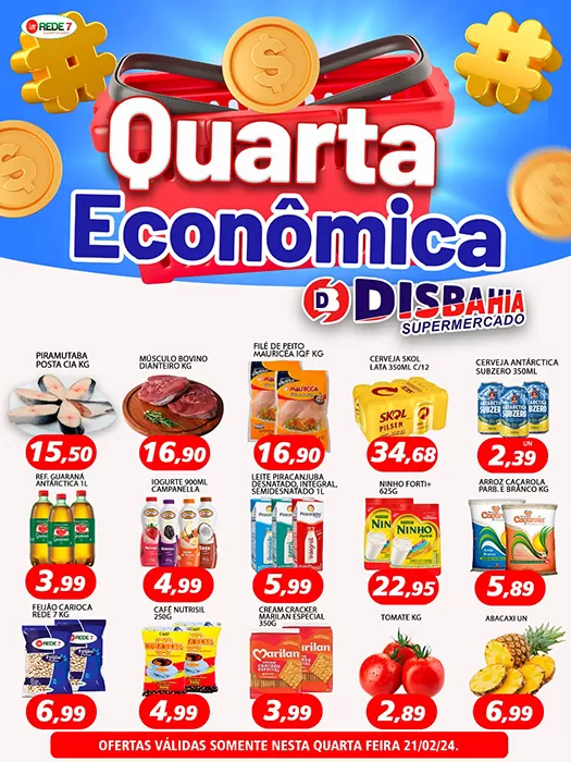 Economize na Quarta Econômica do Disbahia Supermercado!
