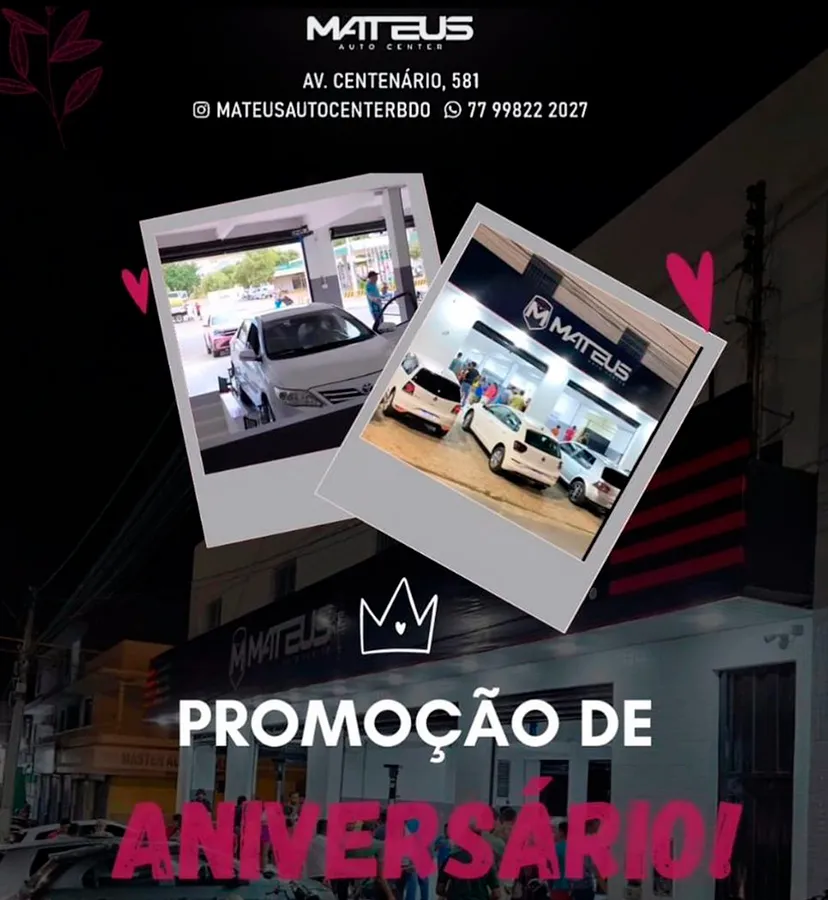 Mateus Auto Center comemora 5 anos com promoção especial de aniversário