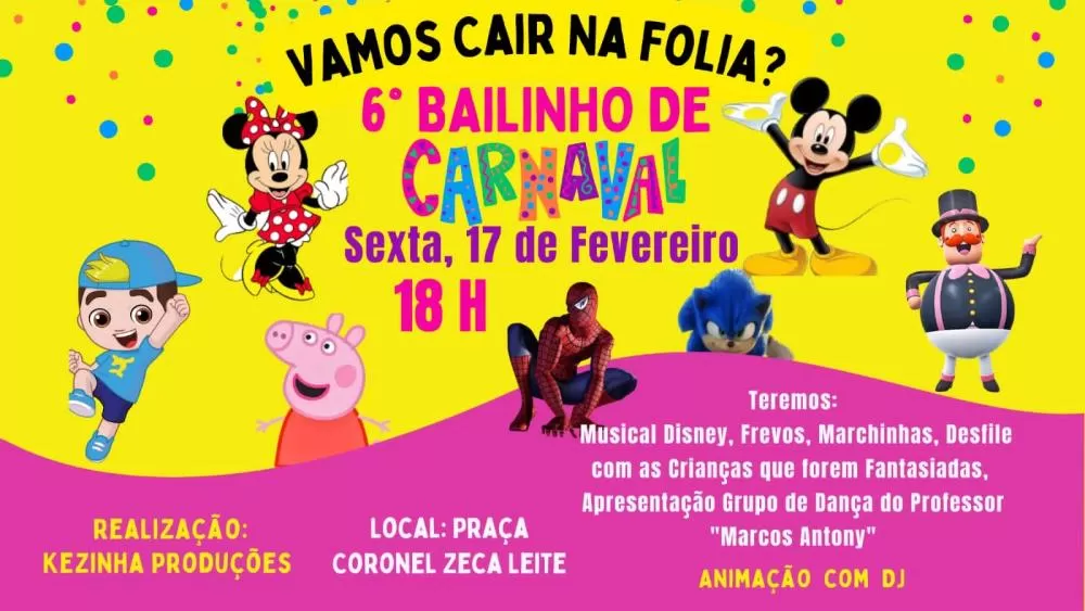 Brumado: Nesta sexta (17) tem 'Bailinho de Carnaval na Praça' promovido por  Kezinha Produções