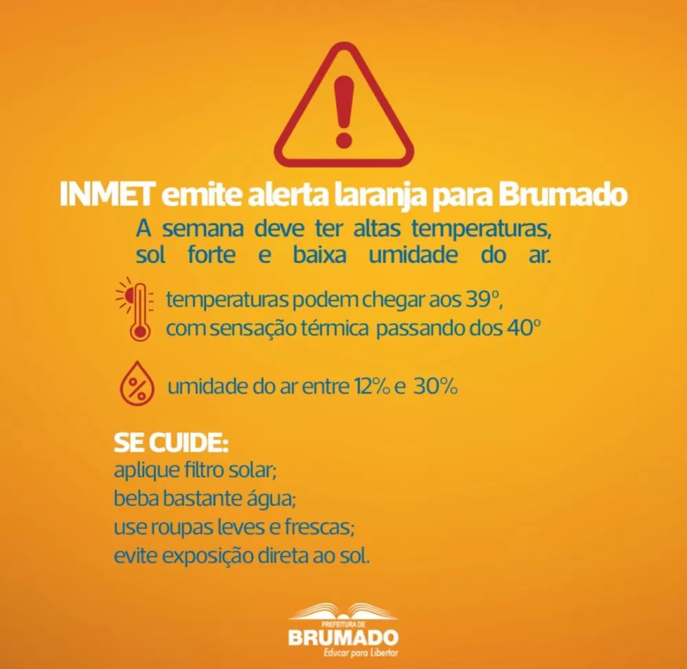 Alerta laranja em Brumado: Onda de calor exige cuidados especiais da população