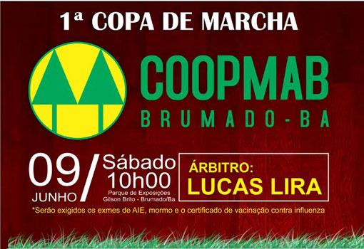 Brumado: dia 09 de junho acontece a 1ª Copa de Marcha COOPMAB