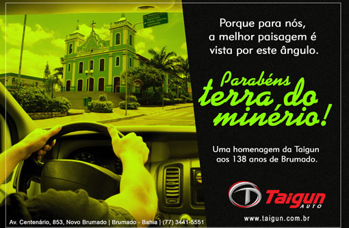 A Taigun Auto parabeniza Brumado pelos seus 138 anos de emancipação política