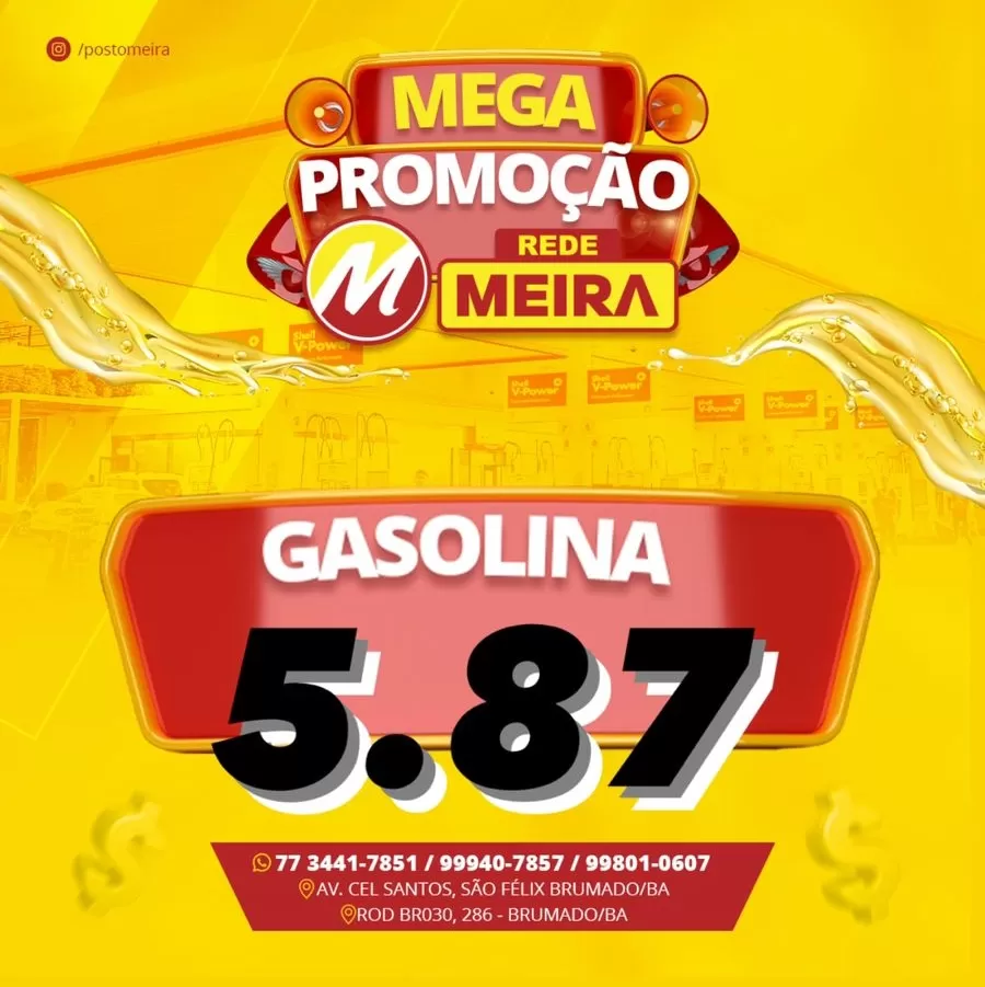 Abasteça seu veículo no Posto Meira