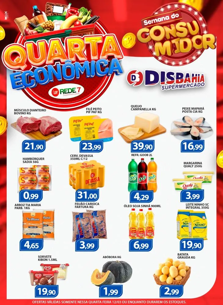 Economize na Quarta Econômica do Disbahia Supermercado!