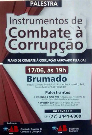 OAB de Brumado promove palestra sobre combate à corrupção