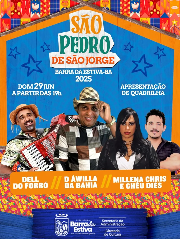 São Pedro do São Jorge promete agitar Barra da Estiva neste domingo (29) com muito forró