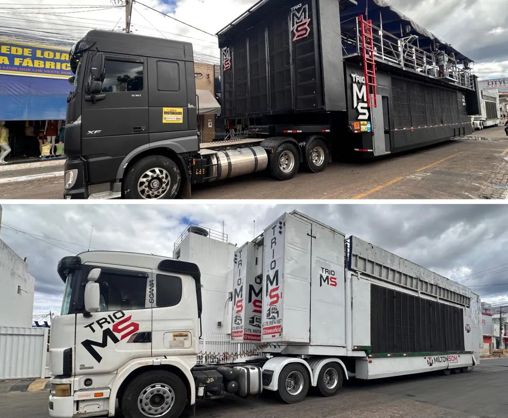 Dois trios elétricos já estão posicionados no circuito do Carna Brumas 2026