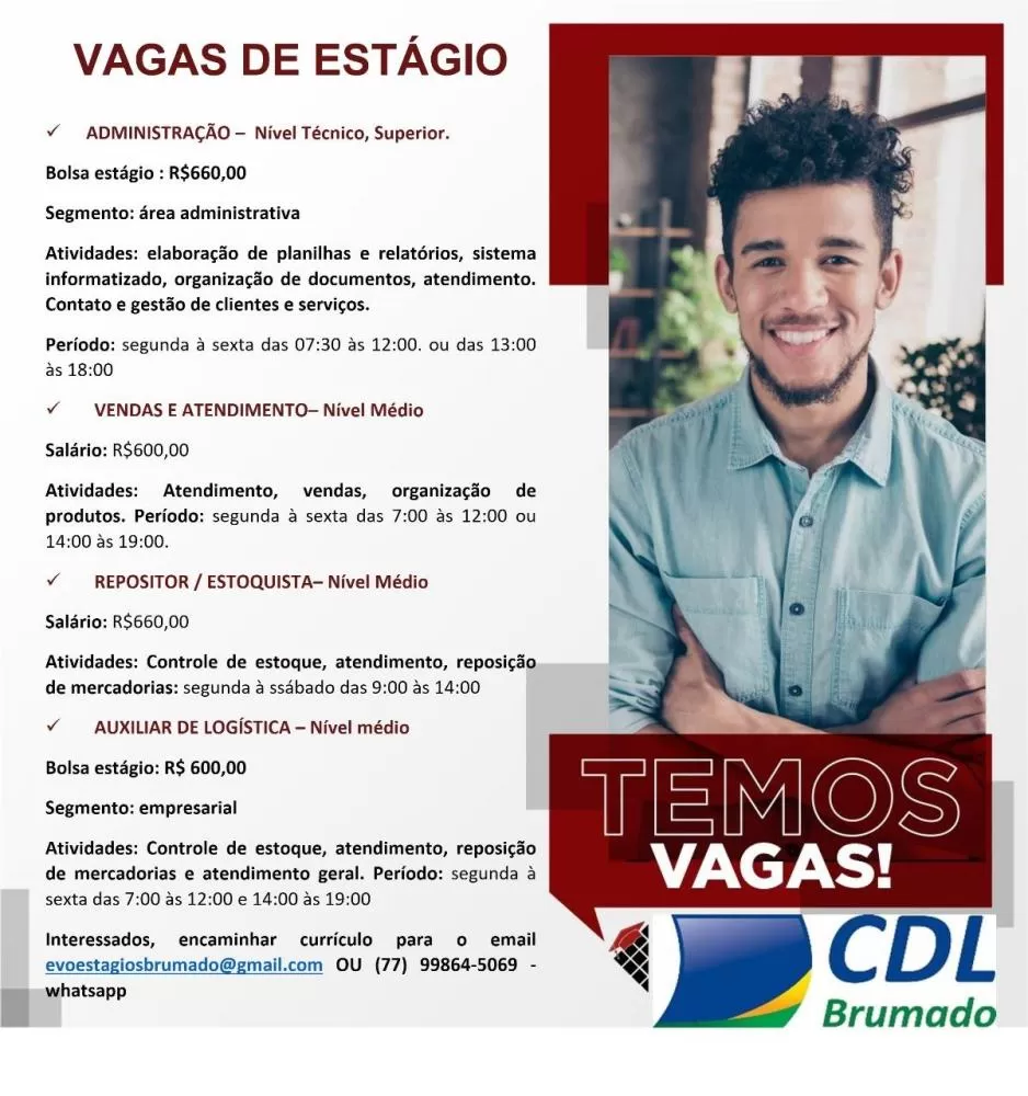 Oportunidades de Estágio Disponíveis em Brumado