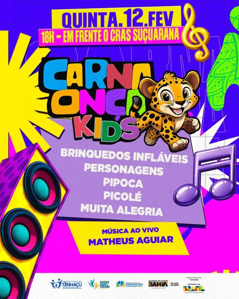 Prefeitura de Tanhaçu realiza Carnaonça Kids com atrações voltadas ao público infantil