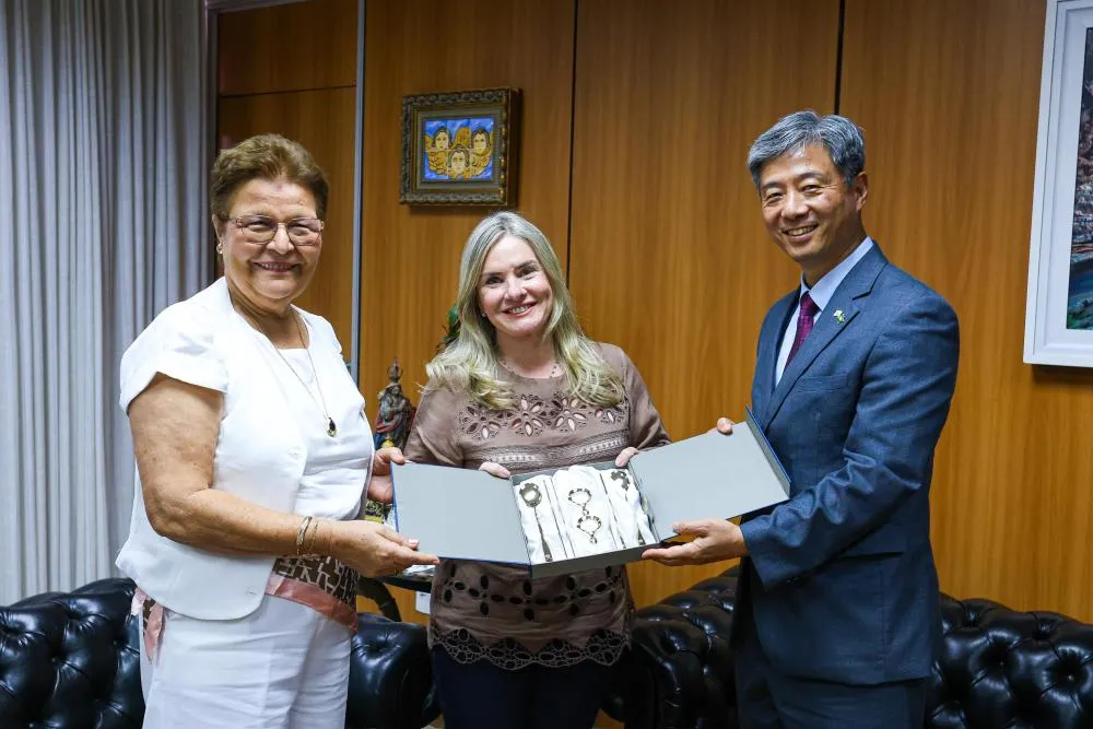 Ivana Bastos recebe embaixador da Coreia do Sul em reunião sobre potencial para investimentos no estado