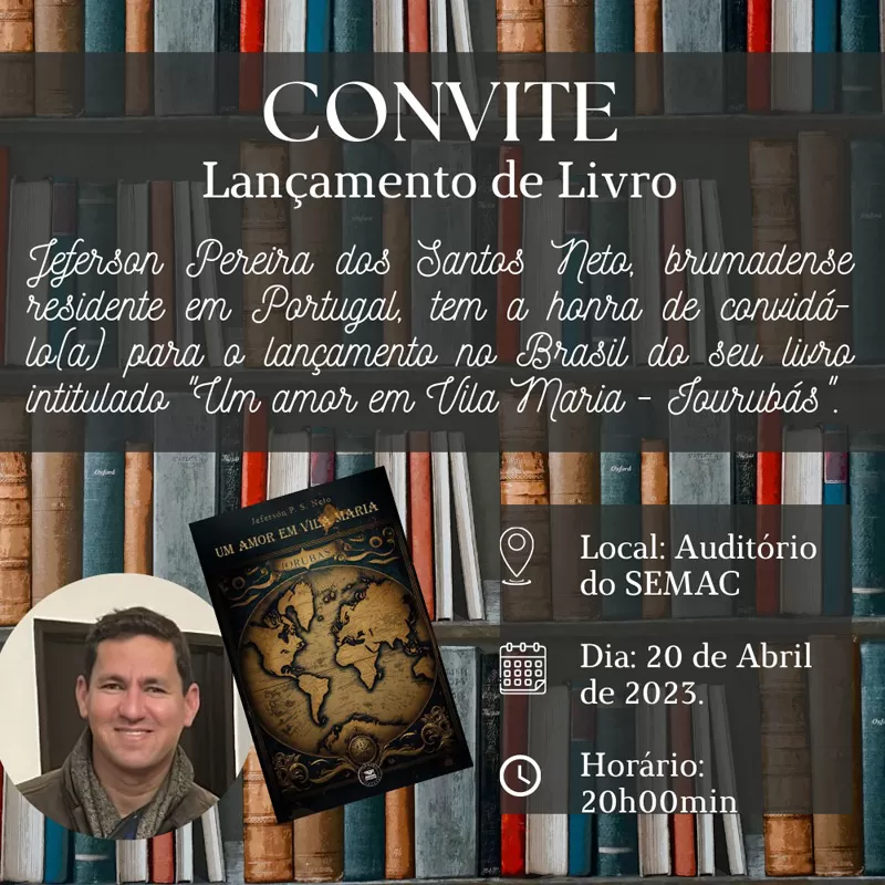 Brumadense lança livro Um amor em Vila Maria - Jourubás