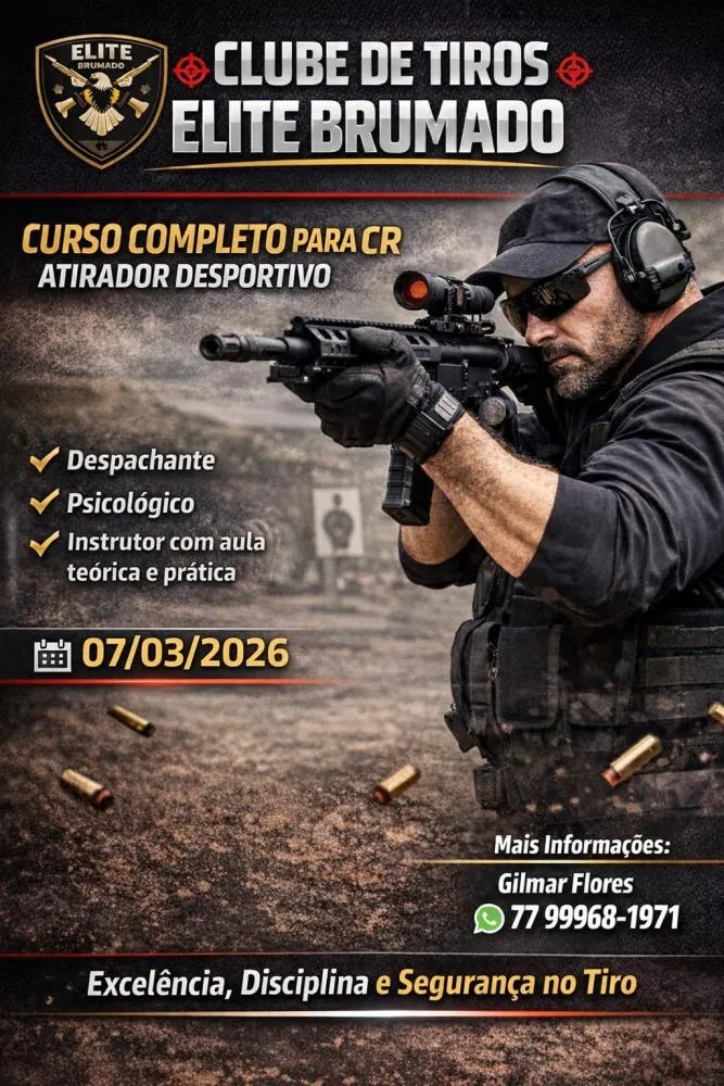Clube de Tiros Elite Brumado realizará curso completo para retirada do Certificado de Registro (CR)