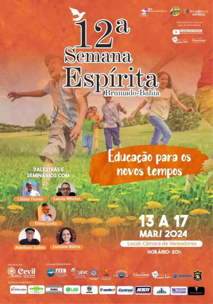 12ª Semana Espírita em Brumado acontece de 13 a 17 de março