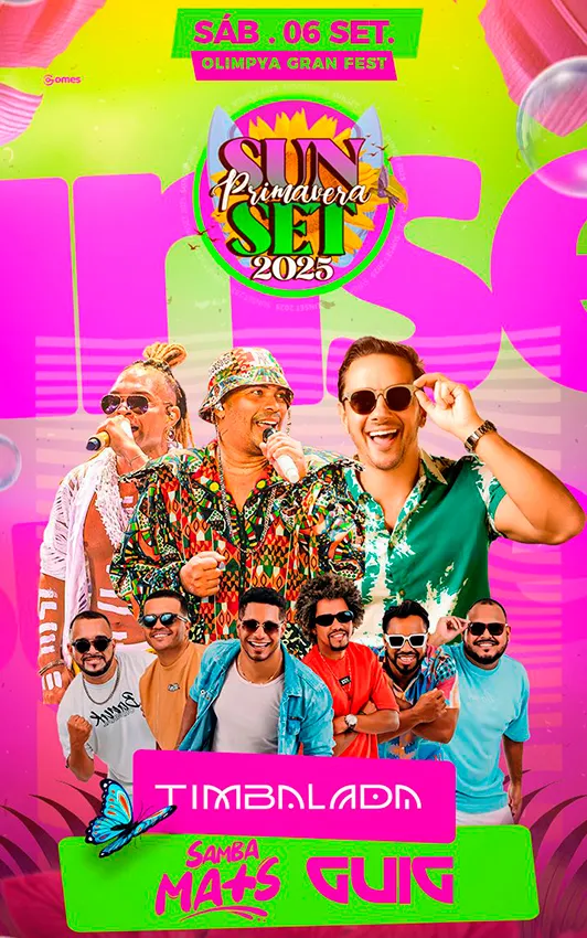 Brumado se prepara para o Primavera Sunset com Timbalada, Guig Guetto e Samba Mais, em evento open food e open bar