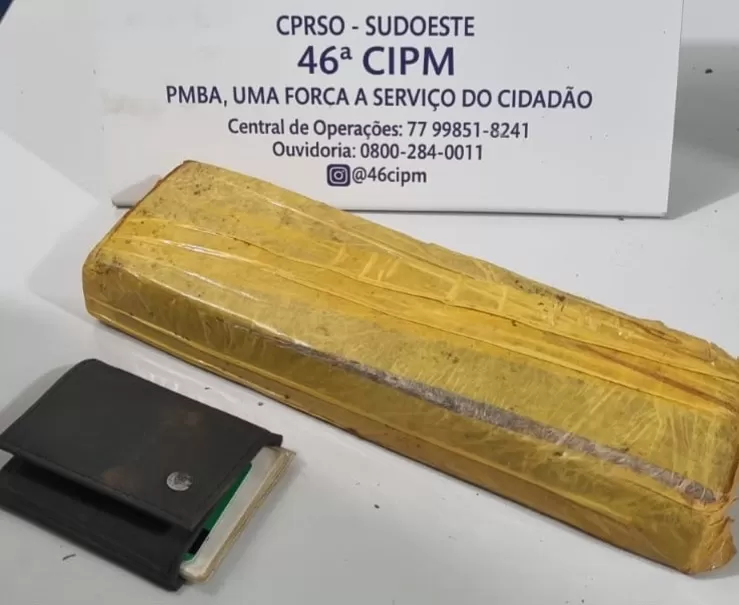 Polícia Militar prende traficante com barra de maconha em Livramento de Nossa Senhora