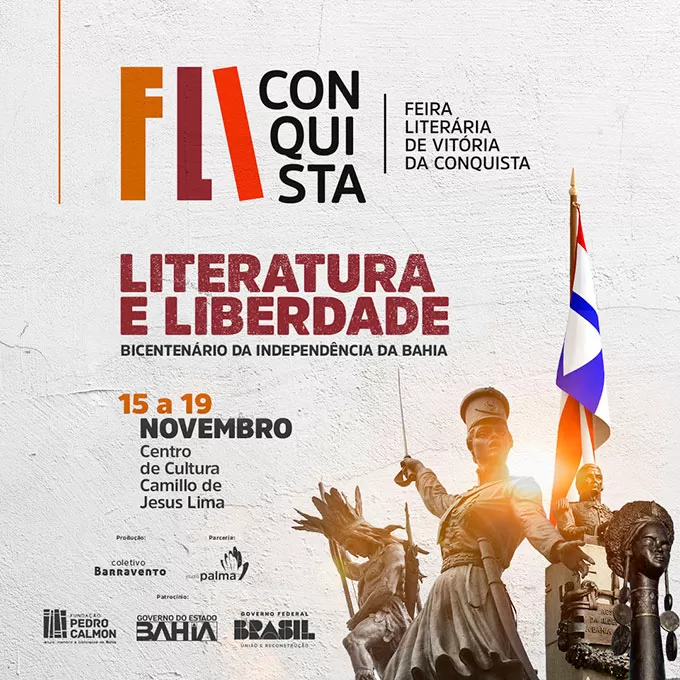1ª Fliconquista acontece entre os dias 15 e 19 de novembro tematizando Literatura e Liberdade