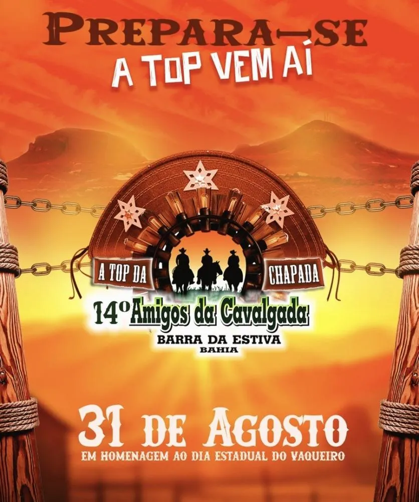 Barra da Estiva se prepara para a 14ª Cavalgada dos Amigos da Cavalgada 'A top da Chapada'