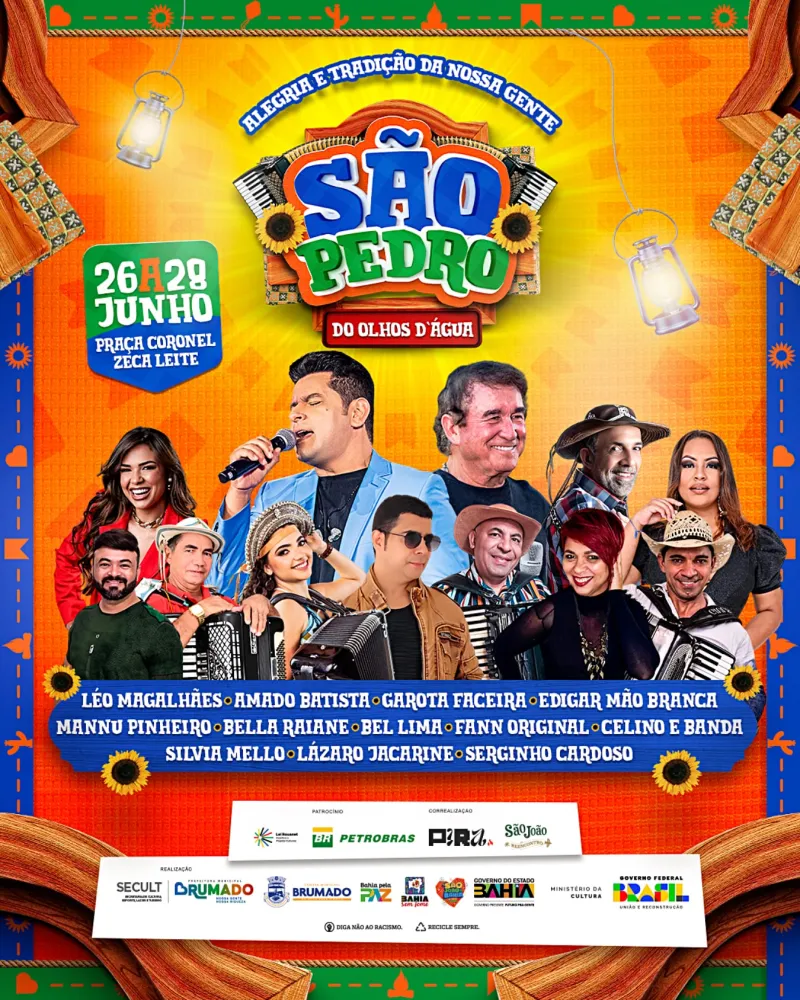 Prefeitura de Brumado divulga grade oficial do São Pedro 2025