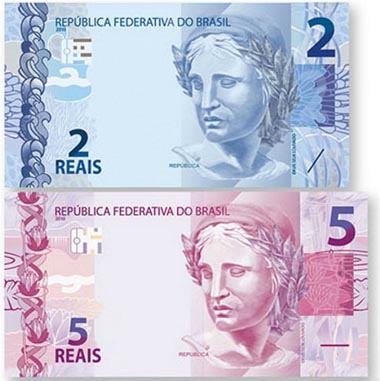REAL: BANCO CENTRAL LANÇARÁ NOTAS DE R$ 2 E R$ 5