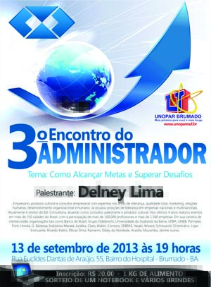 Brumado: Acontecerá o 3º Encontro do Administrador na Unopar