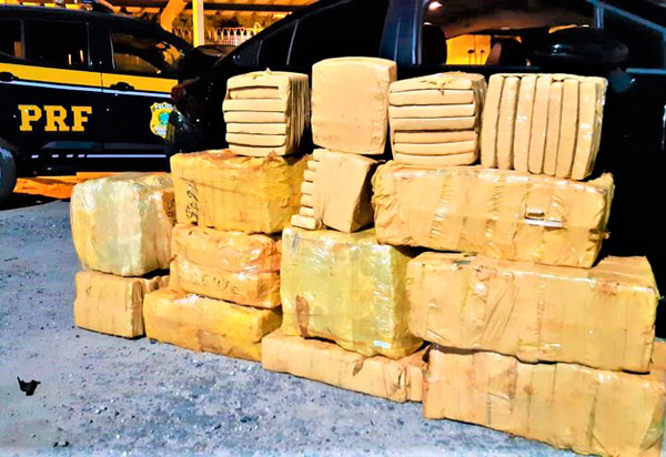 Após fuga, PRF apreende quase 300 Kg de maconha na BR 116