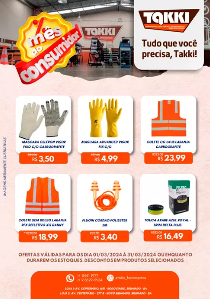 Takki Ferramentas celebra o Mês do Consumidor com ofertas especiais em suas lojas