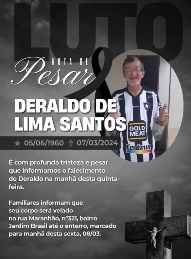 Brumado: Morre Deraldo de Lima Santos, o 'Dera Botafoguense'