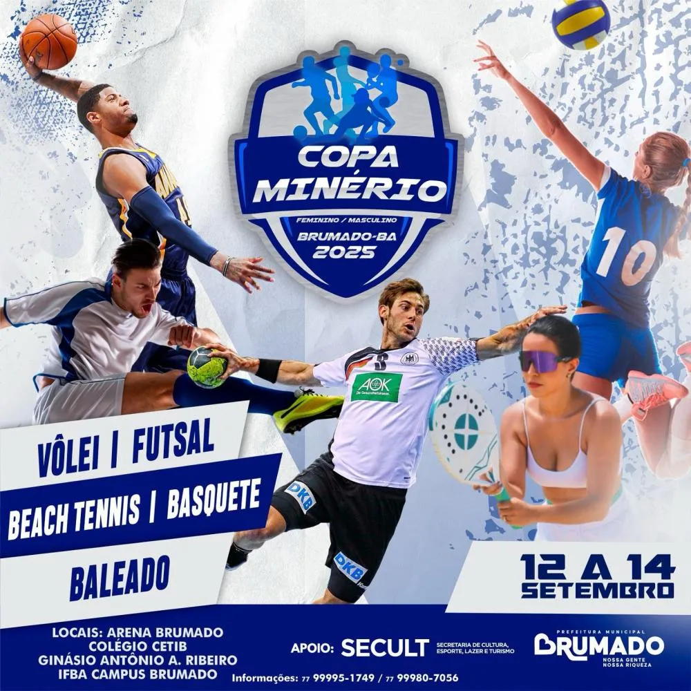 Copa Minério será realizada em setembro com cinco modalidades esportivas em Brumado