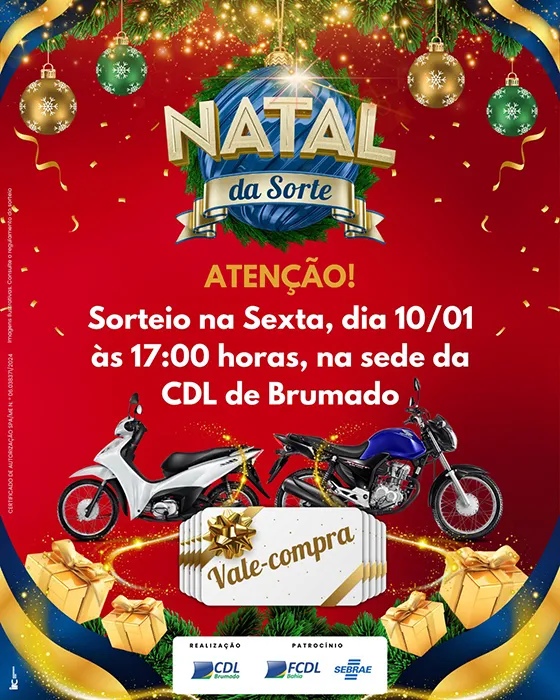 CDL de Brumado realiza sorteio da campanha Natal da Sorte 2024 nesta sexta-feira