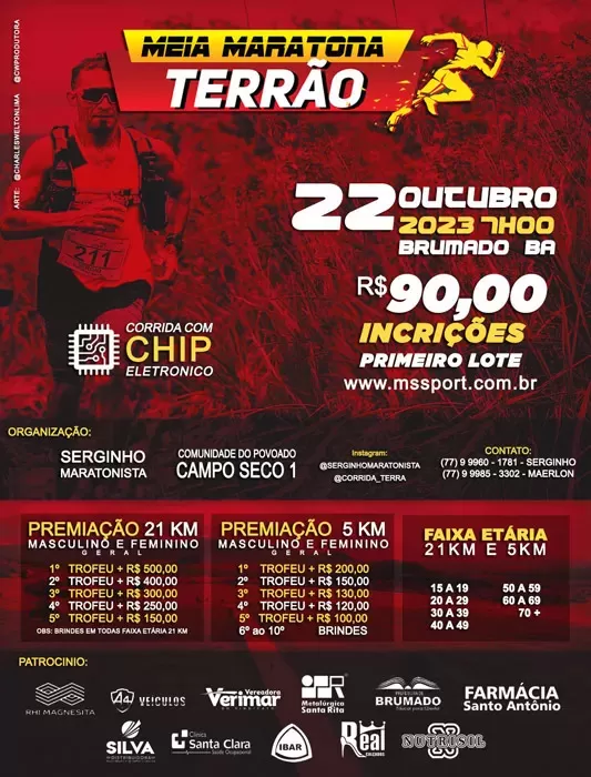 Quarta Edição da Meia Maratona do Terrão Solidário acontecerá em Brumado em outubro de 2023