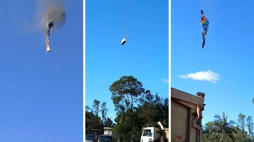 Balão pega fogo e cai em Santa Catarina, deixando mortos e feridos em Praia Grande